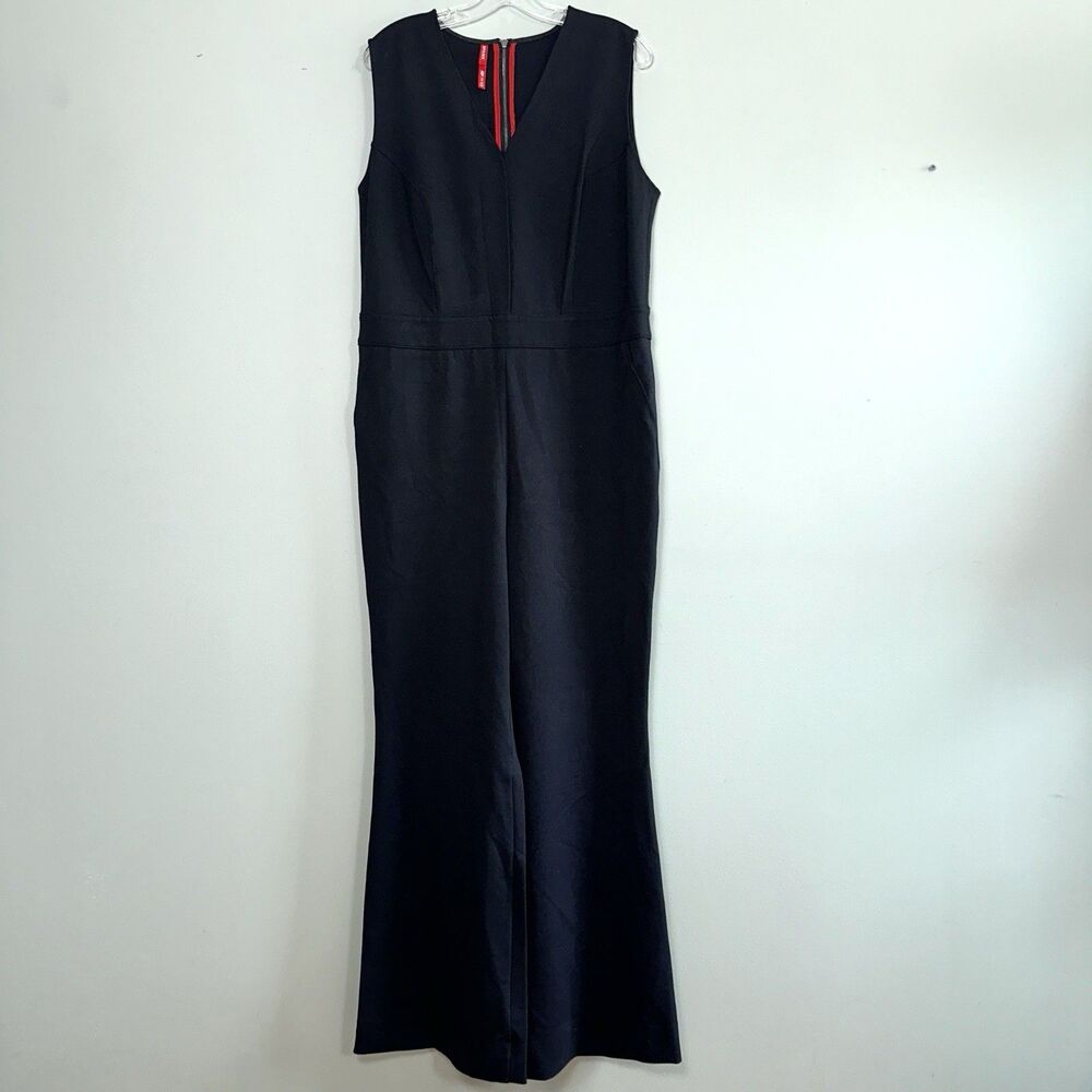 SPANX Perfect Sleeveless Jumpsuit Womens XLT Black Wide Leg Shaping Stretch